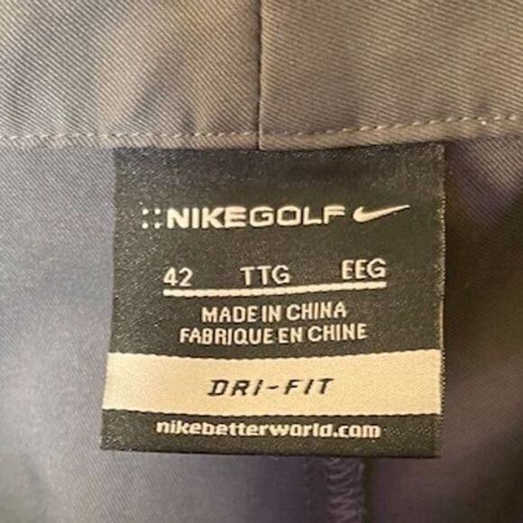 Nike Golf Shorts Men's Size 42 Gray Dri-Fit Flat Front Stretch 5 Pockets - Picture 4 of 4